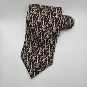 Executive Collection Elegant Brown Patterned Men's Silk Tie